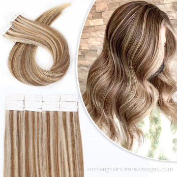 bone straight hair tape extensions remi human remy hair extensions Top Quality invisible tape hair